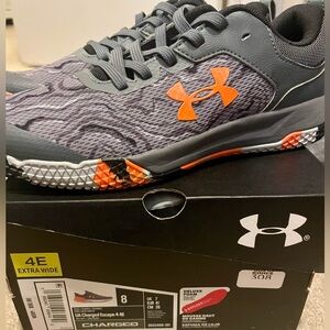 Under Armour Men's Charcoal and Tangerine Athletic Shoes
